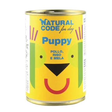 NATURAL CODE CANE PUPPY 01 POLLO RISO MELA 400GR (lattina)