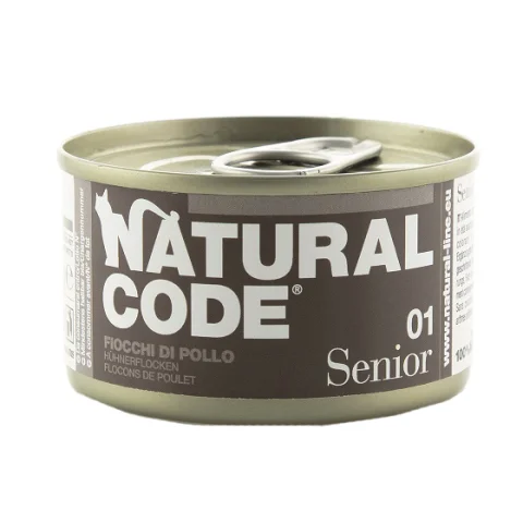 NATURAL CODE GATTO SENIOR 01 POLLO RISO 85GR (lattina)
