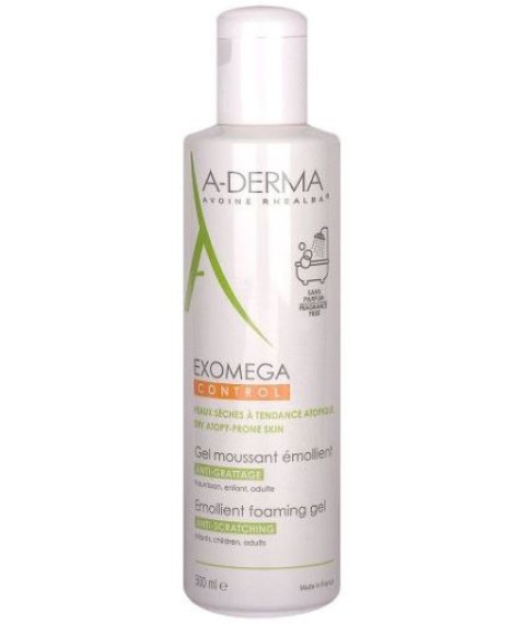 A-Derma Exomega Control Gel Detergente Schiumogeno Emolliente 500 ml - Deterge lenisce e protegge la pelle secca a tendenza atopica