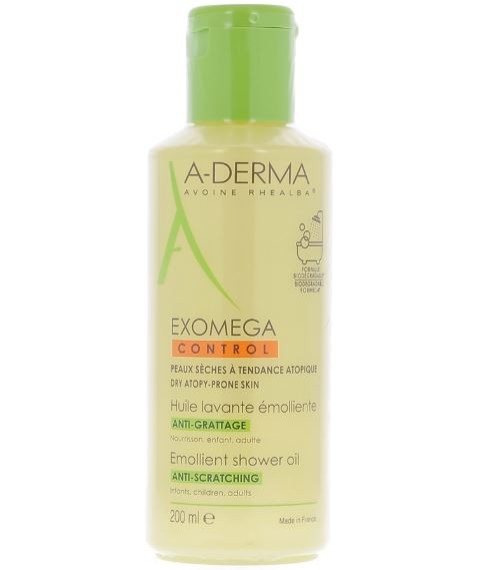 A-Derma Exomega Control Olio Detergente Emolliente 200 ml - Lenisce il prurito deterge e nutre la pelle