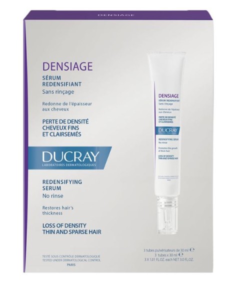 Ducray Densiage Siero Ridensificante 3x30 ml - Aiuta a idratare il cuoio capelluto e dona consistenza ai capelli 