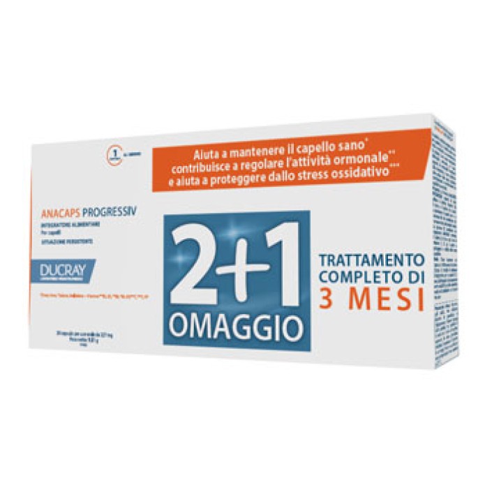 Ducray Anacaps Progressiv TRIO 3x30 Capsule - Integratore alimentare contro la caduta cronica dei capelli