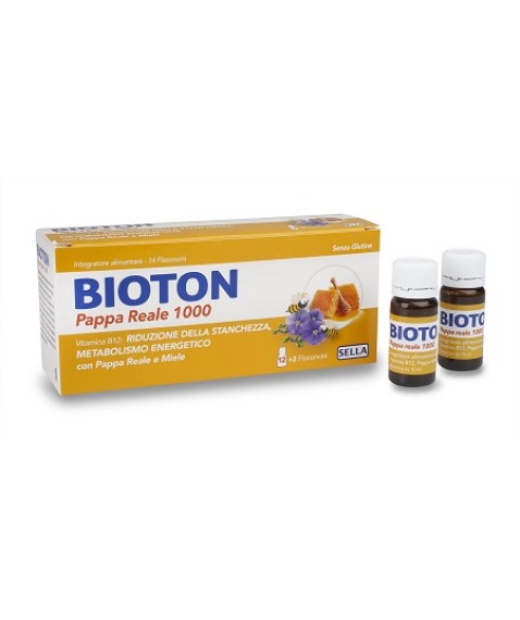 Bioton Pappa Reale 1000 14 Flaconcini - Integratore alimentare per la riduzione della stanchezza e per il mantenimento di un corretto metabolismo energetico 
