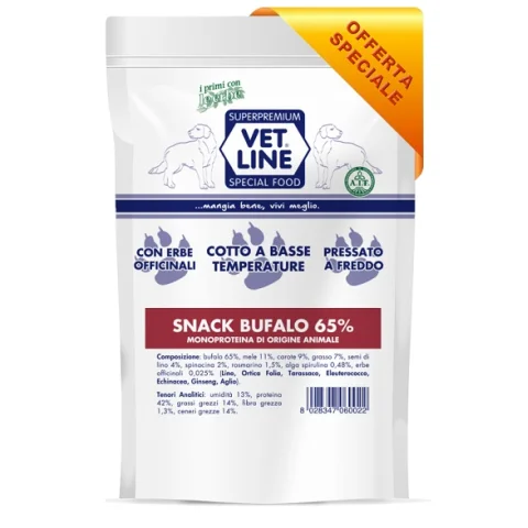 OLISTIKA VET LINE CANE SNACK MONOPROTEICO BUFALO 65% 80GR