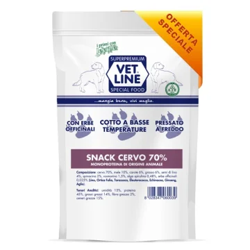 OLISTIKA VET LINE CANE SNACK MONOPROTEICO CERVO 70% 80GR