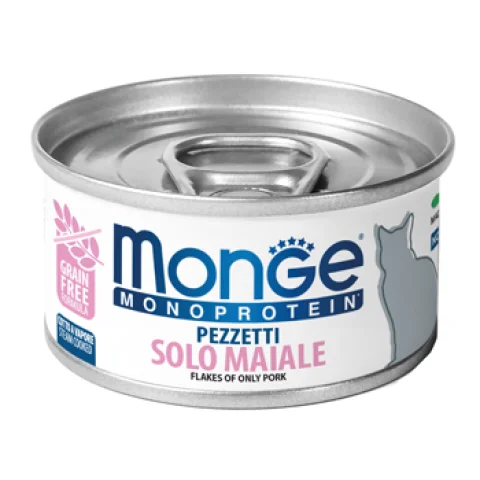 MONGE GATTO MONOPROTEICO SOLO MAIALE 80GR (lattina) MONGE GATTO MONOPROTEICO SOLO MAIALE 80GR (lattina)