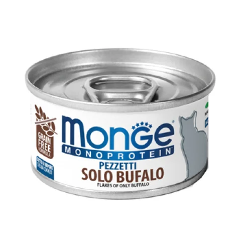 MONGE GATTO MONOPROTEICO SOLO BUFALO 80GR (lattina) MONGE GATTO MONOPROTEICO SOLO BUFALO 80GR (lattina)