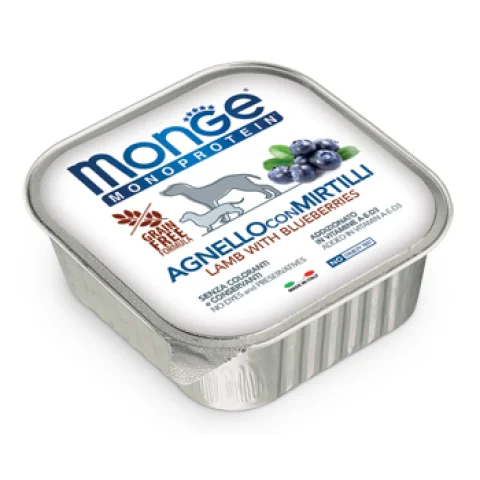 MONGE CANE FRUIT MONOPROTEICO AGNELLO MIRTILLO 150GR (vaschetta)
