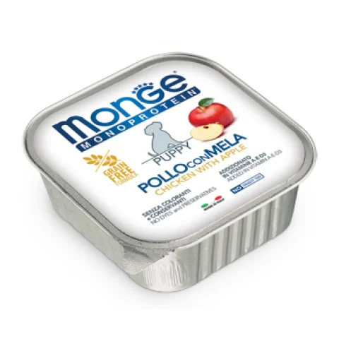MONGE CANE FRUIT MONOPROTEICO PUPPY POLLO MELA 150GR (vaschetta)