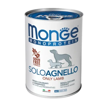 MONGE CANE MONOPROTEICO SOLO AGNELLO 400GR (lattina)