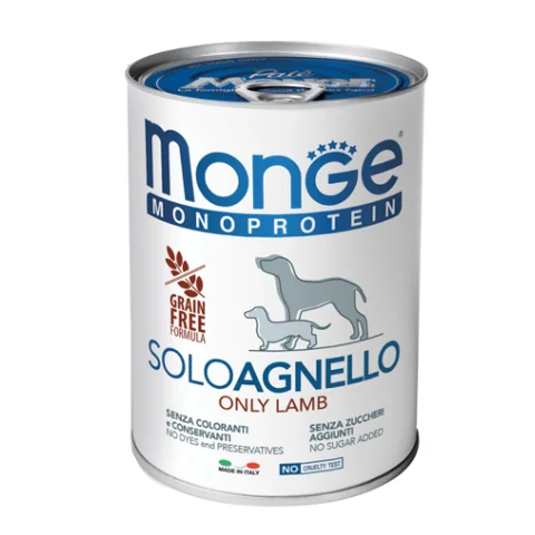 MONGE CANE MONOPROTEICO SOLO AGNELLO 400GR (lattina)