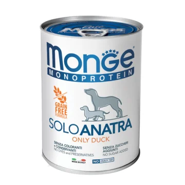 MONGE CANE MONOPROTEICO SOLO ANATRA 400GR (lattina)