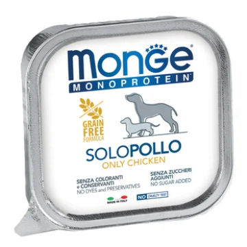 MONGE CANE MONOPROTEICO SOLO POLLO 150GR (vaschetta)