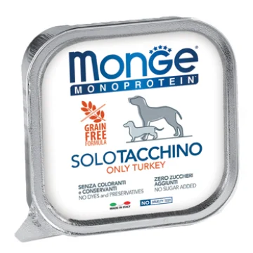 MONGE CANE MONOPROTEICO SOLO TACCHINO 150GR (vaschetta)