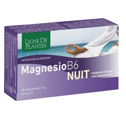 Magnesio B-6 Nuit 60 Capsule - Integratore alimentare con magnesio marino e vitamina B6