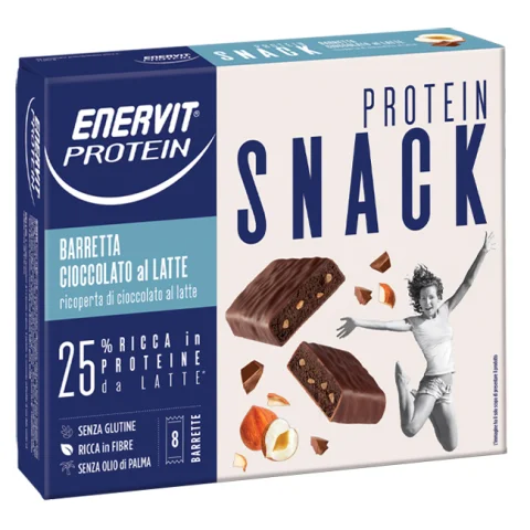 Enervit Protein Snack Cioccolato al latte 8 barrette x 27 gr Enervit Protein Snack Cioccolato al latte 8 barrette x 27 gr
