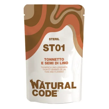 NATURAL CODE GATTO ST01 STERIL TONNETTO SEMI DI LINO 70GR (bustina)