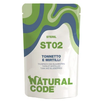 NATURAL CODE GATTO ST02 STERIL TONNETTO MIRTILLI 70GR (bustina)