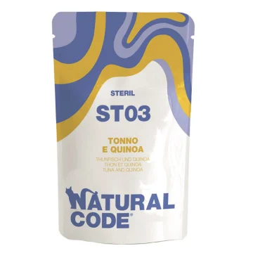 NATURAL CODE GATTO ST03 STERIL TONNO QUINOA 70GR (bustina)