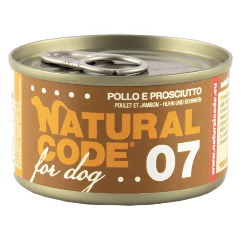 NATURAL CODE CANE 07 POLLO PROSCIUTTO 90GR (lattina)
