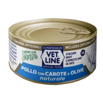 OLISTIKA VET LINE GATTO POLLO CAROTE OLIVE 70GR (lattina)