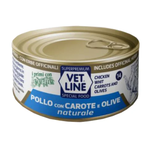OLISTIKA VET LINE GATTO POLLO CAROTE OLIVE 70GR (lattina)