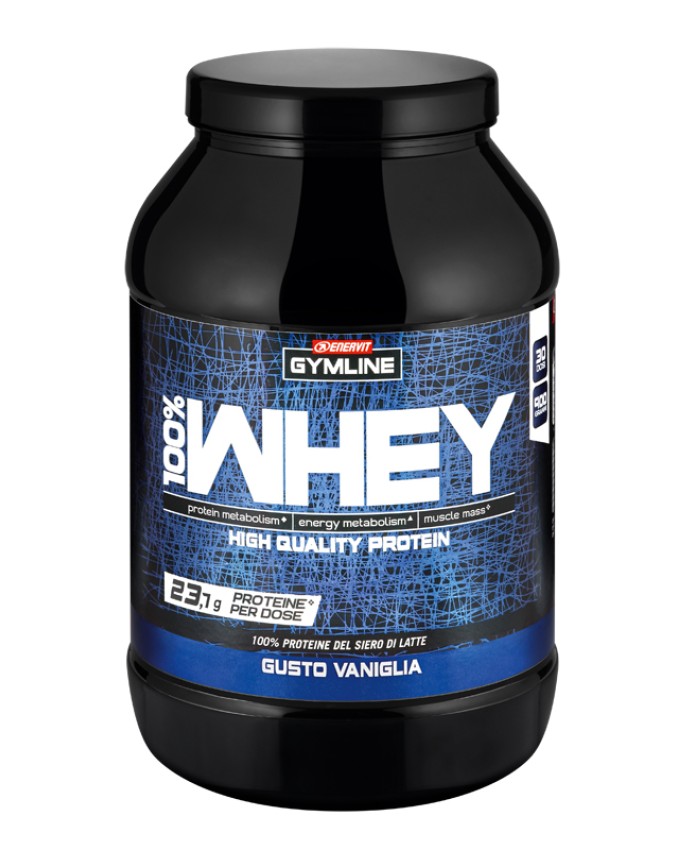 Enervit Gymline 100% Whey Concentrato Vaniglia 900 gr INTEGRATORE ALIMENTARE A BASE DI VITAMINA B6