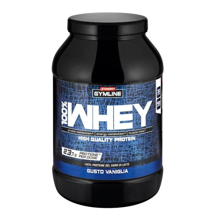 Enervit Gymline 100% Whey Concentrato Vaniglia 900 gr INTEGRATORE ALIMENTARE A BASE DI VITAMINA B6