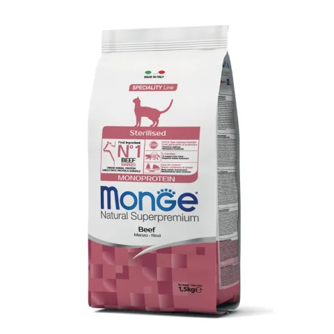 MONGE GATTO SPECIALITY MONOPROTEICO STERILISED MANZO 1,5KG