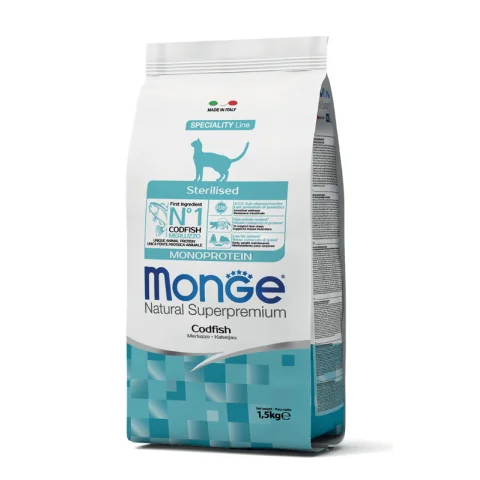 MONGE GATTO SPECIALITY MONOPROTEICO STERILISED MERLUZZO 1,5KG