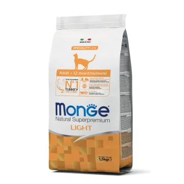 MONGE GATTO SPECIALITY LIGHT ADULT TACCHINO 1,5KG
