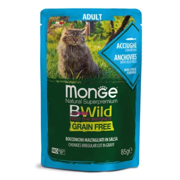 MONGE GATTO BWILD GRAIN FREE ADULT ACCIUGHE 85GR (bustina)