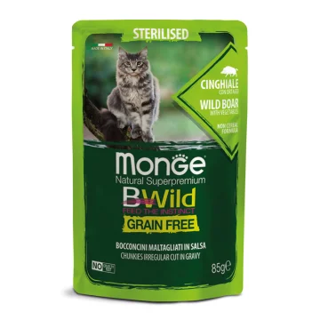 MONGE GATTO BWILD STERILISED CINGHIALE 85GR (bustina)
