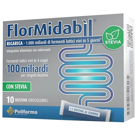 FLORMIDABIL RICARICA CON STEVIA FERMENTI LATTICI