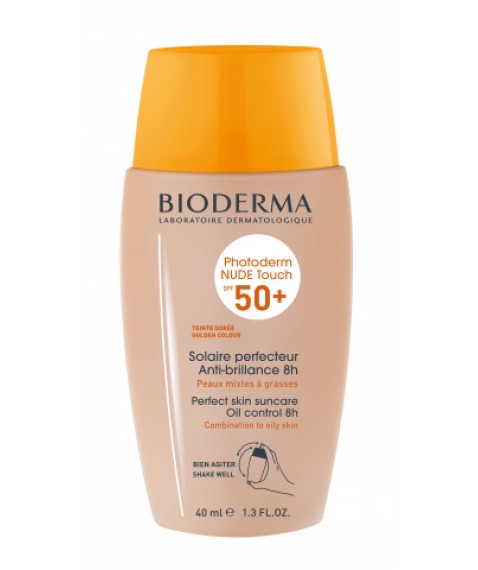 Bioderma Photoderm Nude Touch Dorato SPF 50+ 40 ml - Solare pelle grassa effetto nudo