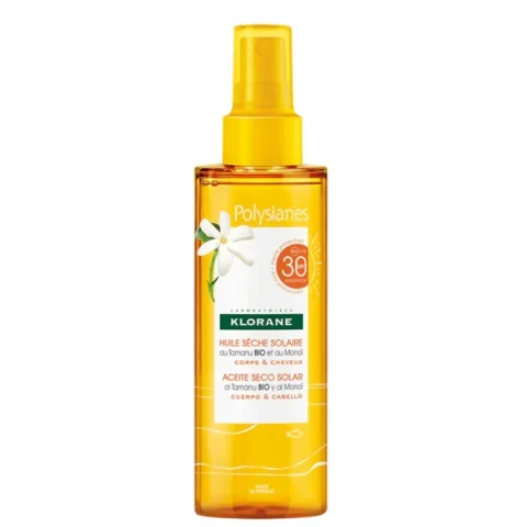 Klorane Olio Secco Solare SPF 30 200 ml - Olio nutriente per corpo e capelli