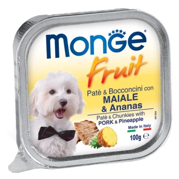 MONGE CANE FRUIT PATE' BOCCONCINI MAIALE ANANAS 100GR (vaschetta)