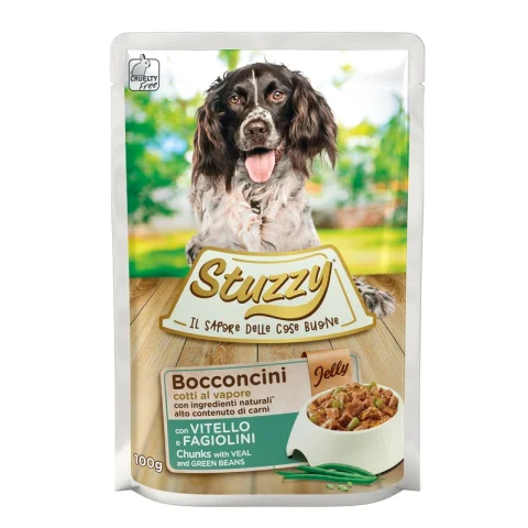 STUZZY CANE BOCCONCINI JELLY VITELLO FAGIOLINI 100GR (bustina)