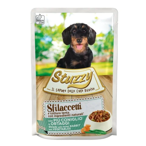 STUZZY CANE SFILACCETTI CONIGLIO ORTAGGI 100GR (bustina) STUZZY CANE SFILACCETTI CONIGLIO ORTAGGI 100GR (bustina)