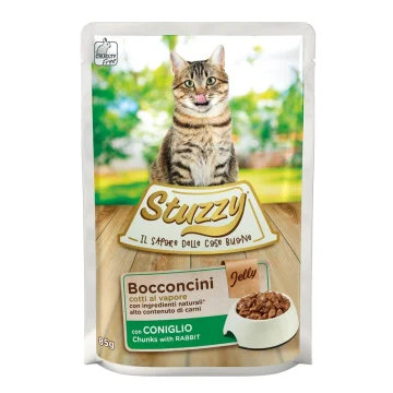 STUZZY GATTO BOCCONCINI JELLY CONIGLIO 85GR (bustina)