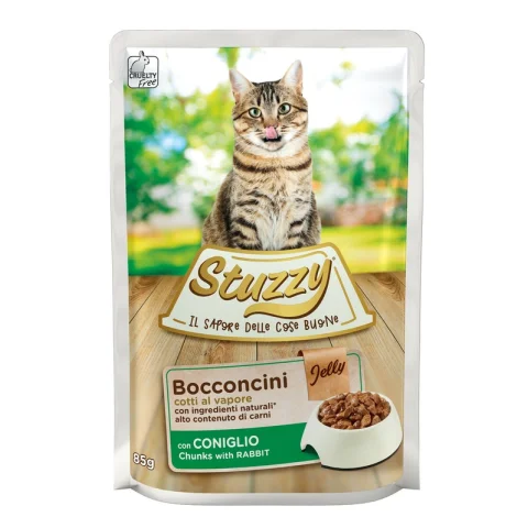 STUZZY GATTO BOCCONCINI JELLY CONIGLIO 85GR (bustina)