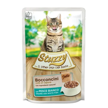 STUZZY GATTO BOCCONCINI JELLY PESCE BIANCO 85GR (bustina)