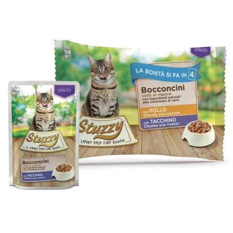 STUZZY GATTO STERILIZED BOCCONCINI POLLO/TACCHINO 4x85GR (bustina) MULTIPACK STUZZY GATTO STERILIZED BOCCONCINI POLLO/TACCHINO 4x85GR (bustina) MULTIPACK