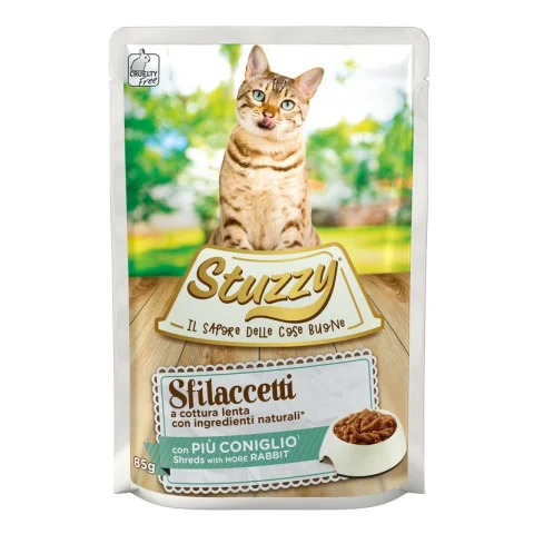 STUZZY GATTO SFILACCETTI CONIGLIO 85GR (bustina)