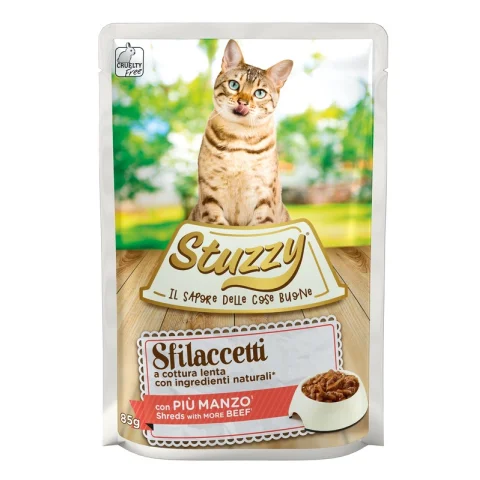 STUZZY GATTO SFILACCETTI MANZO 85GR (bustina)