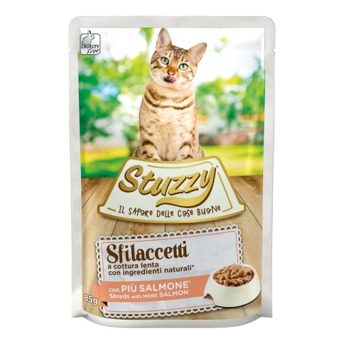 STUZZY GATTO SFILACCETTI SALMONE 85GR (bustina)