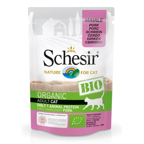 SCHESIR BIO GATTO ADULT MAIALE 85GR (bustina)