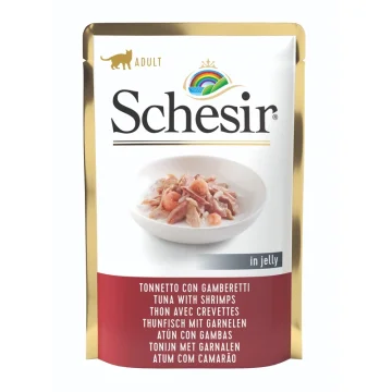 SCHESIR GATTO FILETTI JELLY TONNO GAMBERETTI 85GR (bustina)