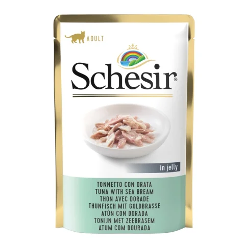 SCHESIR GATTO JELLY ADULT TONNETTO ORATA 85GR (bustina)