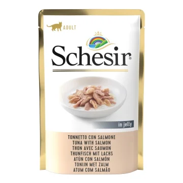 SCHESIR GATTO JELLY ADULT TONNETTO SALMONE 85GR (bustina)